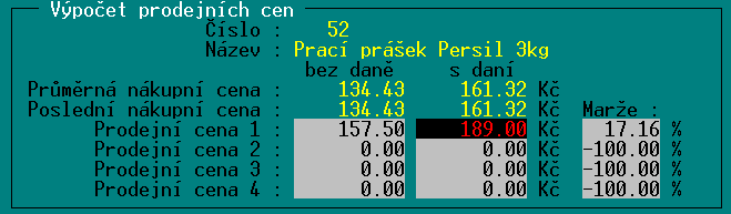 TRIFID 2014 STANDARD Uživatelská příručka Přenosný terminál položky označené interní modifikací kódu EAN13 začínající čísly 25, 26, 28 a 29, využít pro přednastavení hodnoty množství v něm