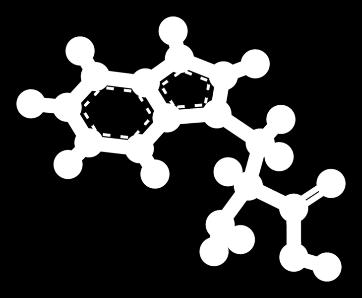 Tryptofan Trp W 2-amino-3-(1H-indol-3-yl)- propanová 9 α-amino-β-indolylpropionová zdroje - čokoláda, oves, sušené datle, mléko,