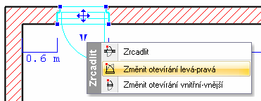 2.1. Umístění dveří v zadané vzdálensoti od koncového bodu zdi 35 Program vždy umístí dveře ve vztahu ke zvolené hraně zdi.