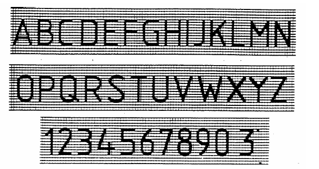 Příklady použití jednotlivých typů čar na součásti: 1.5. Technické písmo Veškeré výkresy se popisují písmeny velké abecedy a arabskými číslicemi.