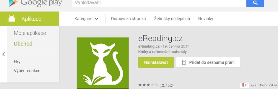 Po kliknutí na nainstalujete aplikaci ereading do svého telefonu tabletu.