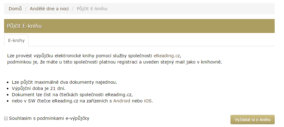 3.5. Nebo si běžně vyhledáme knihy zadáním autora, názvu nebo tématu a v řezech vybereme Elektronickou dostupnost E-knihy. 3.6.