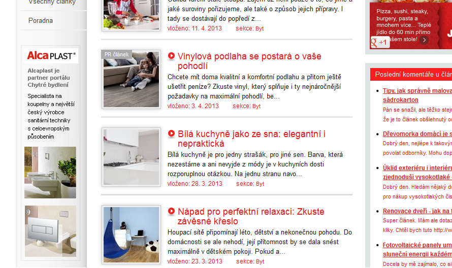 DETAILNÍ POPIS REKLAMNÍCH PRODUKTŮ CHYTRÉHO BYDLENÍ PR ČLÁNEK PR článek na portálu CHYTRÉ BYDLENÍ není nijak omezen na počet znaků, zpětných odkazů ani fotografií, přičemž je do něj možné vložit i