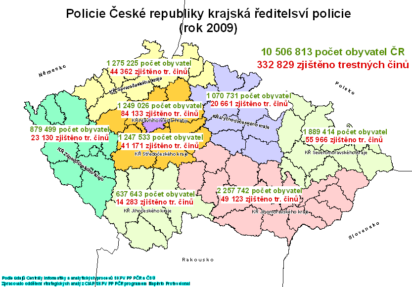 trestných činů bylo spácháno na území Jihočeského kraje 4 83 trestných činů (cca 4%). Uvedené údaje vychází z ročních statistik Evidenčně statistického systému kriminality (ESSK).
