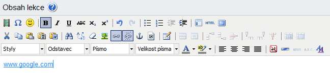 cz, nebo např.: ZDE atd.): 2. KROK: pomocí myši označte daný text a stiskněte tlačítko. 3.