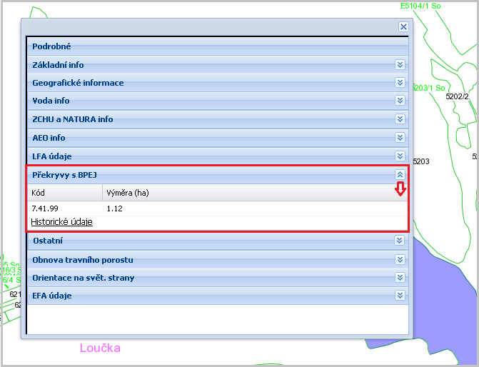 Obrázek 36 Informace o EVP na DPB 4.5.12 Podrobné údaje o DPB Podrobné údaje o DPB zobrazíte pomocí ikonky.