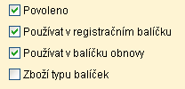 Nezobrazované zboží toto zboží se nezobrazuje v ceníku na středisku a nelze je na středisku prodat ručním výběrem. Balíčky pouze pro označení záhlaví balíčku, u zboží se neeviduje stav.