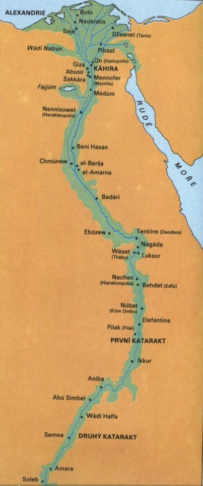 Starověký Egypt byl rozlehlá oáza v povodí Nillu v délce 2000 km v čele otrokářské společnosti stál FARAON, který byl zároveň BOHEM jeho moc byla omezena skupinou kněží,