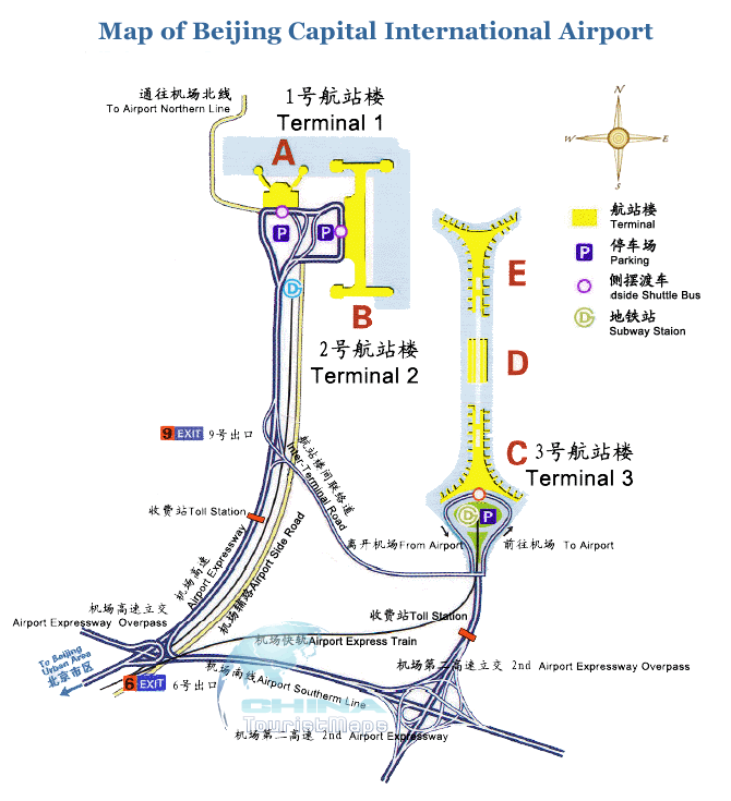 Obr. 15 Plánek letiště Peking Zdroj: (11) 2.4 Heathrow (Londýn, GB) Letiště se nachází v západní části Londýna. Provozovatelem je BAA (British Airports Autority - Britská správa letišť).