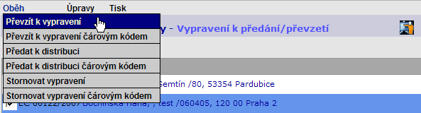 Uživatelská příručka SpS POU 4.1. Převzetí dokumentů (obálek) výpravnou Pracovník výpravny přebírá od pracovníků OJ poštovní vypravení (obálky dokumentů) jak fyzicky, tak elektronicky.