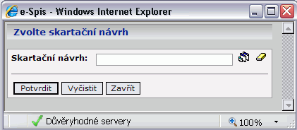 Index 6.6.2. Příprava skartačního řízení V kapitole je uveden postup zpracování ukládacích jednotek, které jsou určeny k vyřazení ze spisovny. 6.6.2.1 Přidání ukládací jednotky do skartačního návrhu Postup: Zobrazte obsah spisovny, v níž je UJ, kterou chce navrhnout k vyřazení nebo obsah složky K vyřazení.