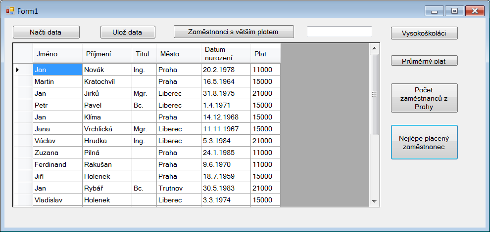 public partial class Form1 : Form string Vstup = null; //Jméno vstupního souboru private void buttonnacti_click(object sender, EventArgs e) if (openfiledialog.showdialog()!= DialogResult.