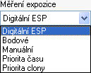 Ovládací panely snímacích zařízení Vyvážení bílé barvy: tato volba slouží k nastavení vyvážení bílé barvy pro různé druhy osvětlení.