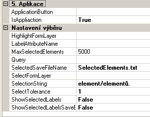 Možnosti nastavení dotazu hromadného výběru: Nastavení výběru V první řadě je třeba dotaz nastavit jako aplikaci (parametr IsApplication=True).