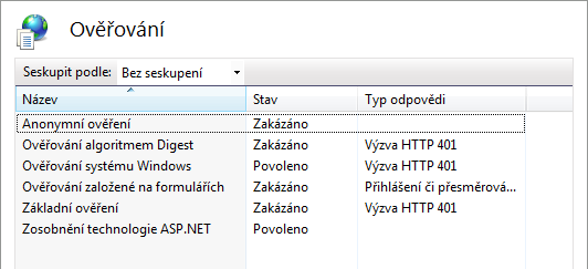 Nastavení souboru Web.config Nastavení hlavního klíče na hodnotu "True": <!