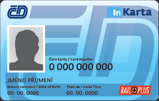 IN-karta Různé slevy 25/50/100% na obyčejné jízdné Různá doba platnosti 1/2/3 roky Slevy na místenky a