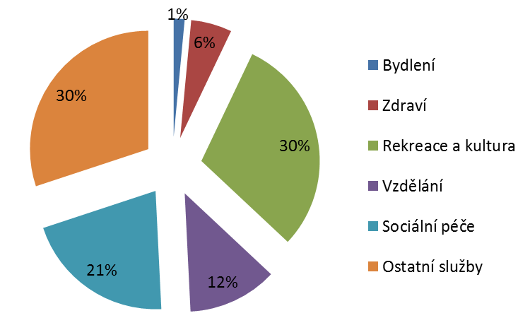 VĚCNÁ STRUKTURA VÝDAJŮ NISD NA KONČENOU SPOTŘEBU (V %) ČESKÝ