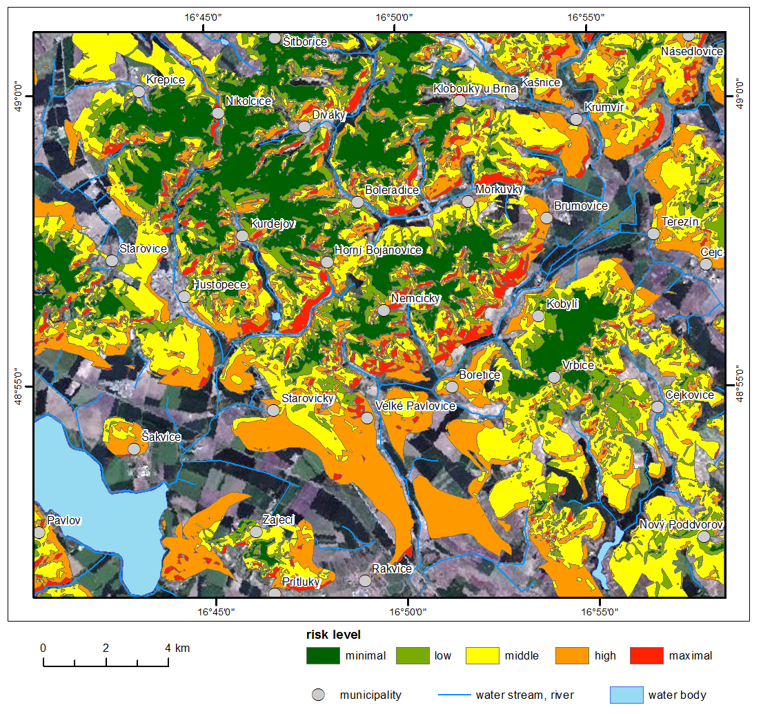 matice Saatyho párového porovnávání v programovém doplňku AHP 1.1. Výsledný obraz byl vytvořen s pomocí nástroje Weighted Sum, kterým disponuje program ArcGIS 10.1 v nadstavbě Spatial Analyst.. Obr.