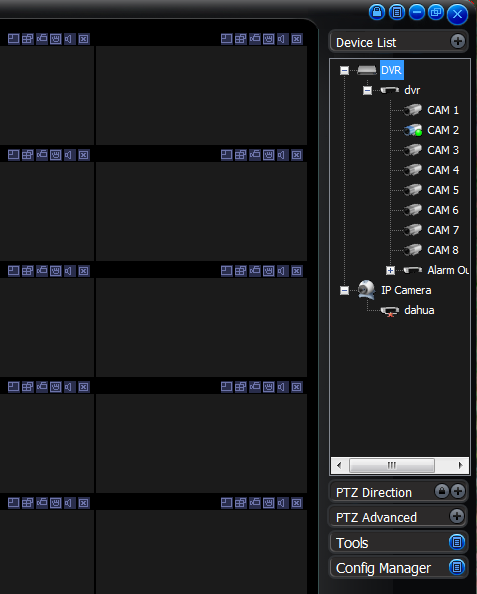 Otevře se okno. Pro přidání DVR stiskněte ADD a vypište pole s názvem a IP adresou, včetně přihlašovacího jména a hesla. Po zadání parametrů stiskněte Save.