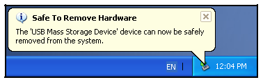 Odpojení od počítače Před odpojením MP300 od počítače vždy postupujte podle pokynů níže. Odebrání MP300 z Windows 2000, XP a Vista 1.