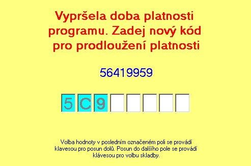 4. Ovládací panel (pro provozovatele) Kurzor myši je při běhu programu