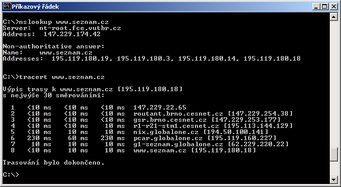 tracert adresa