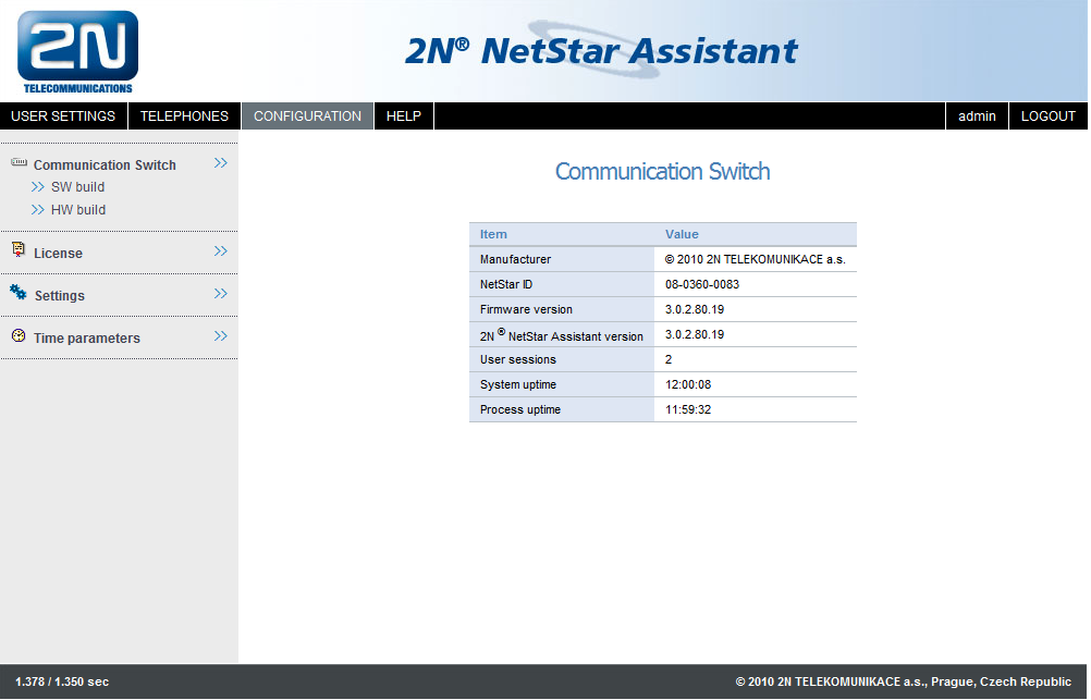 6.3 Uživatel Admin Uživatel Admin je zvláštním loginem do Assistantu. V programovacím nástroji se mu nedají přiřadit žádná práva. Tento login má automaticky nejvyšší oprávnění.