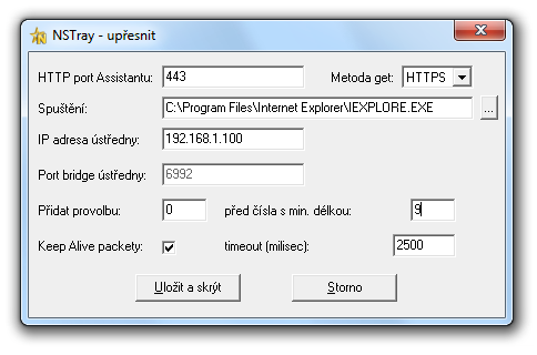 Upřesnit Toto okno se otevře po stisku tlačítka upřesnit. Jedná se o další rozšířené nastavení aplikace. Níže si vysvětlíme jednotlivé parametry.