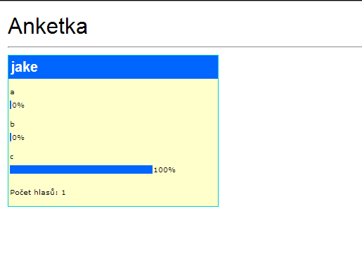 Veřejné hlasování Nepřihlášený uživatel si může vybrat z jakékoliv vytvořené ankety, do které můženásledně hned hlasovat,