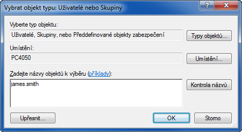 Odesílání > Příprava pro odeslání dokumentu do počítače Konfigurace nastavení povolení. V systému Windows XP vyberte položku Sdílet tuto složku a klikněte na tlačítko Povolení.