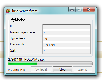 Insolvence Modul Insolvence slouží k vyhledávání firem v aktivním adresáři IS, které jsou v insolvenčním řízení.