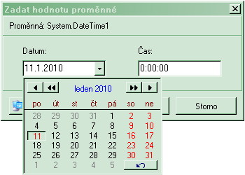 24 Zadávání hodnot proměnných 2.5 Zadávání hodnot proměnných Zadání hodnoty proměnné Zadání mezí proměnné 2.5.1 Dialogové okno pro zadání hodnoty proměnné Dialogové okno slouží pro zadání nové hodnoty proměnné.