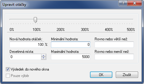 NC Funkce 29 Rovno nebo větší než Budou upraveny pouze hodnoty, které jsou větší nebo rovny zde zadané hodnotě.