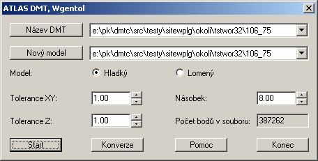 neumožňuje vybrat jen potřebné prvky (letecká fotogrammetrie, výstupy z databází či jiných programových systémů). Součástí vstupních dat může být i předpis povinných spojnic.