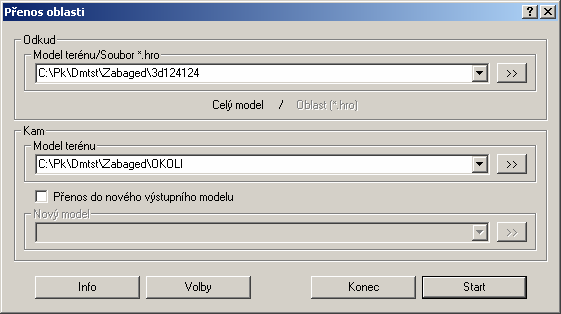 Jednotlivé prvky sítě výchozího modelu, tzn. body, hrany a trojúhelníky, mohou být přeneseny do modelu cílového s původní nebo zadanou prioritou. Přenos je rozdělen do několika fází.