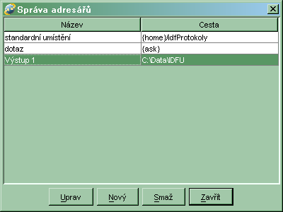 Konkrétní adresář je tak v databázi specifikován pouze jednou a