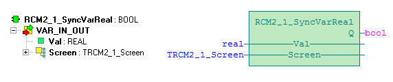 5.2 Funkce RCM2_1_SyncVarReal Knihovna : CFoxLib Funkce RCM2_1_SyncVarReal je určena k použití s blokem fbrcm2_1.