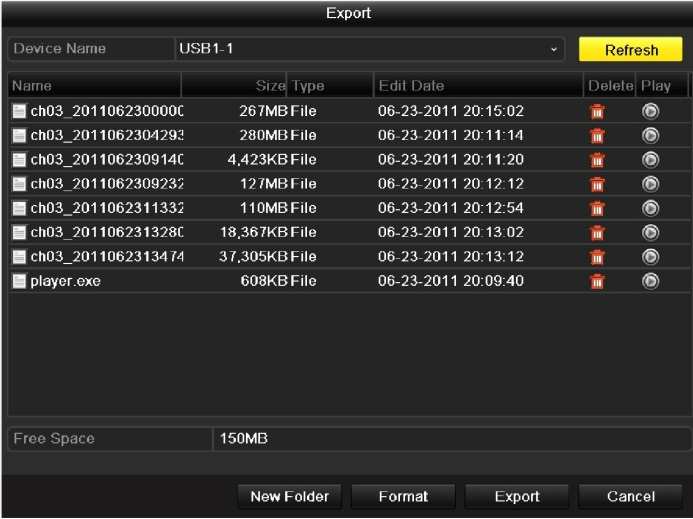 4. Export. Klikněte na tlačítko Export a spusťte zálohování. Poznámka: Pokud nebude připojené zařízení USB rozpoznáno: Klikněte na tlačítko opakování - Refresh. Připojte zařízení znovu.
