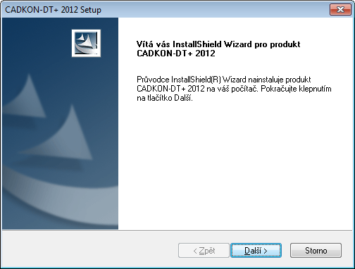 ) 2. Vložte instalační CD-ROM DT+ 2012 do mechaniky. Funkce Autorun spustí úvodní nabídku.