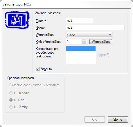 Projekt Více: Speciální vlastnosti (NOx) 3.7 Prachové skupiny Prachové skupiny Dialog pro editaci prachových skupin.
