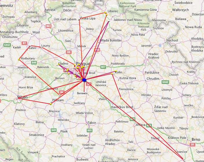 . Jedna kapacita v tabulce Datová tabulka týkající se jedné kapacity obsahuje