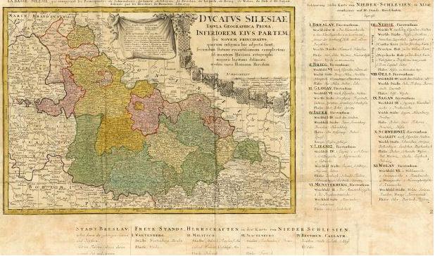 SCULTETOVA mapa Slezska Jonas Scultetus Vydána r. 1638 4.