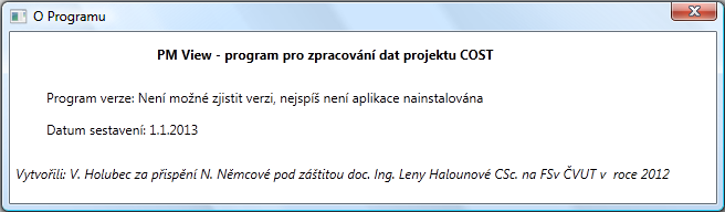 Program Obr. 3.15: PM View: Log, který je vygenerován po updatu databáze 3.3.5 Nápověda a podpora Poslední karta obsahuje dva prvky, a to odkaz na soubor off-line nápovědy ve formátu htm, která se otevře v okně prohlížeče integrovaném v programu.