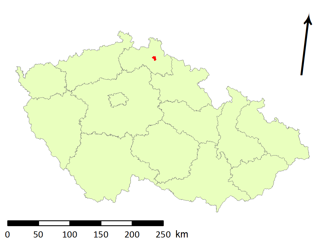 Zpracování dat obce Jablonec nad Nisou 5 Jablonec nad Nisou V rámci komplexního zpracování dat projektu COST byl zpracován vývoj města Jablonce nad Nisou za posledních 40 let. Obr. 5.1: Přehledka ČR 5.