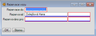 Rezervace vozů Pro rezervaci vozů - nová pole na prodejní zakázce: Plnění polí - funkcí Rezervace vozu, vyžaduje vyplnění stejnojmenných vstupních parametrů: Ukončení rezervace - funkce