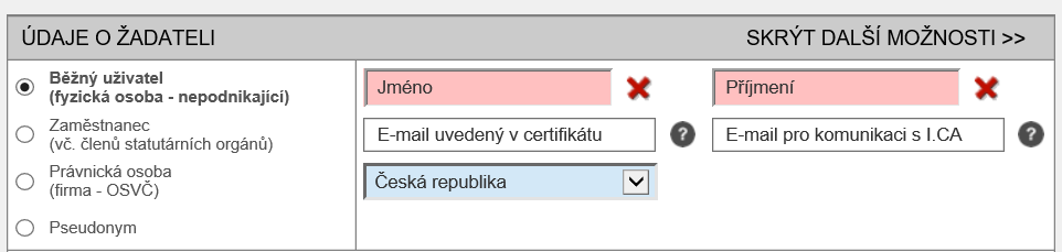 Heslo pro zneplatnění: Pokud dojde během používání certifikátu ke kompromitaci privátního klíče, změně údajů (změna jména, bydliště ) nebo se vyskytnou další důvody, proč by neměl být certifikát dále