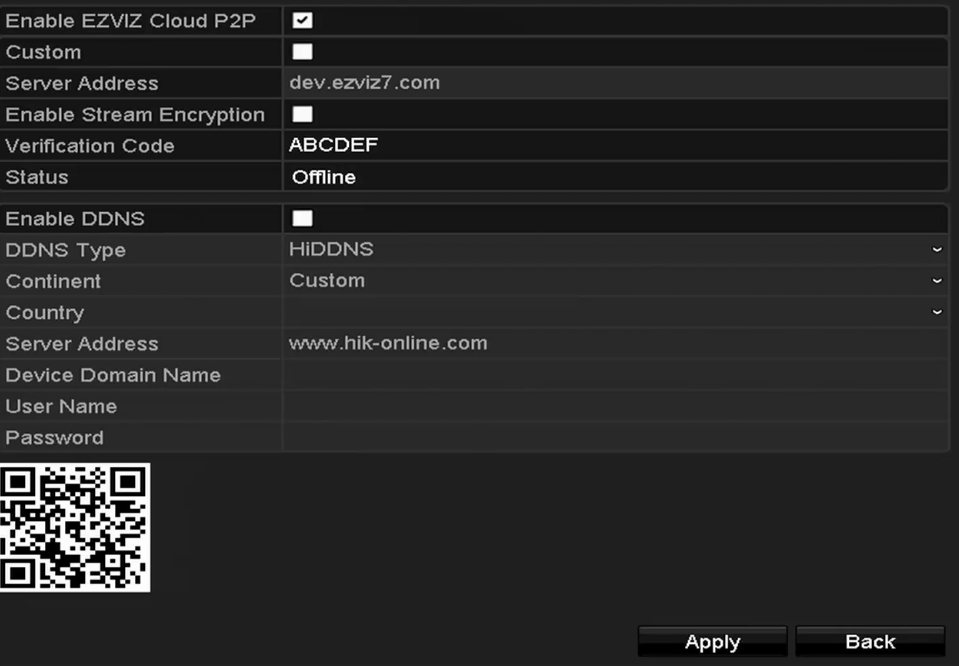 9.2 Konfigurace rozšířených nastavení 9.2.1 Konfigurace přístupu k extranetu Konfigurace cloudu EZVIZ P2P Účel: Cloud EZVIZ P2P poskytuje aplikaci pro mobilnítelefon a takéstránku servisníplatformy