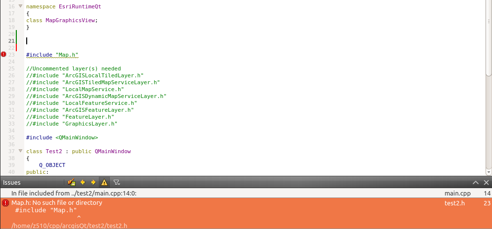 Zprovoznění ArcGIS Runtime SDK pro Qt Poté při sestavování narazíme na další problém, a to chybějící knihovny Runtime. Do projektu tyto externí knihovny připojíme v souboru *.