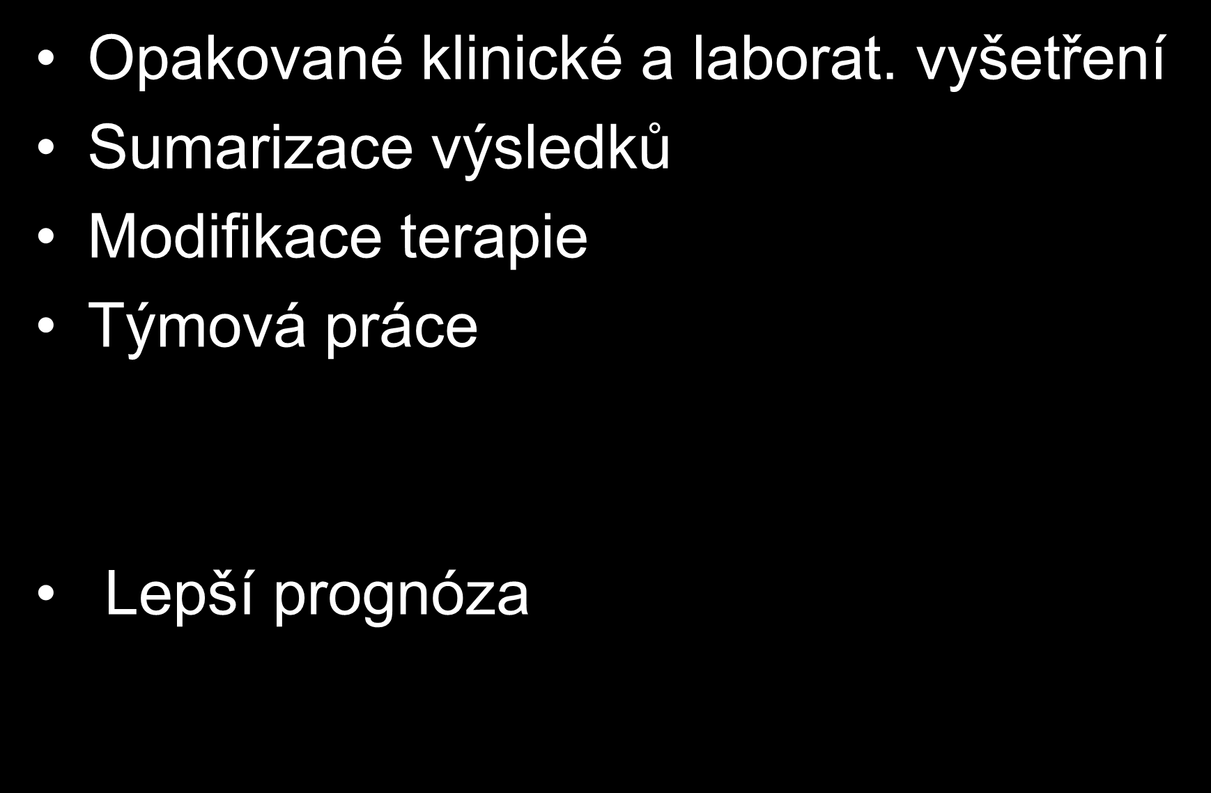 vyšetření Sumarizace