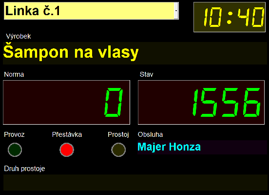 Vizualizace a evidence výroby a prostojů v1.